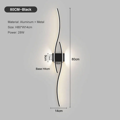 Long Strip LED Wall Lamps for Bedroom Living Room Indoor