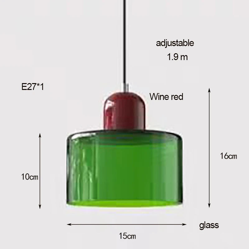 Nordic Modern Glass Bedroom Bedside Long Line Small Chandelier