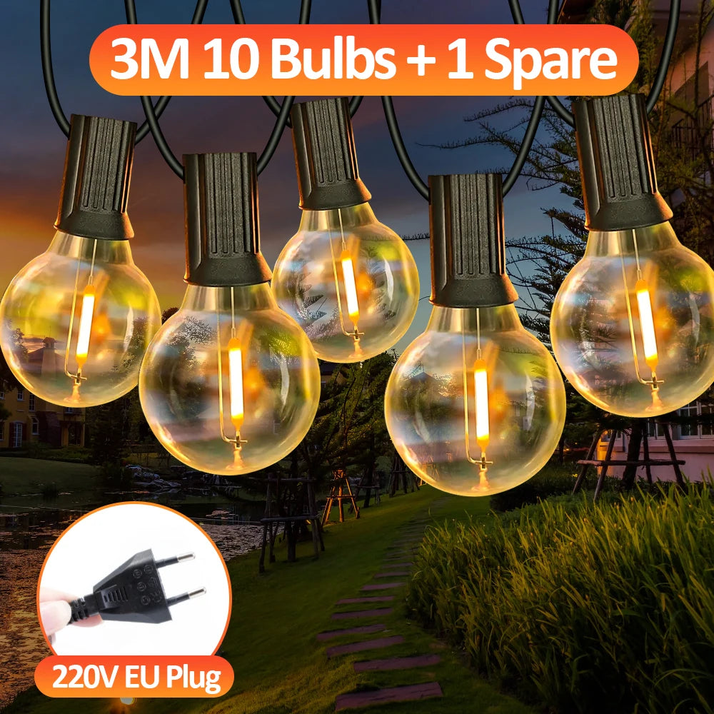 G40 LED Globe String Lights Outdoor EU Plug