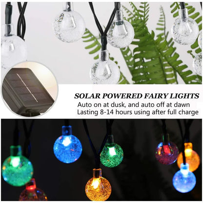 Solar String Lights Outdoor 200 Led Crystal Globe Lights