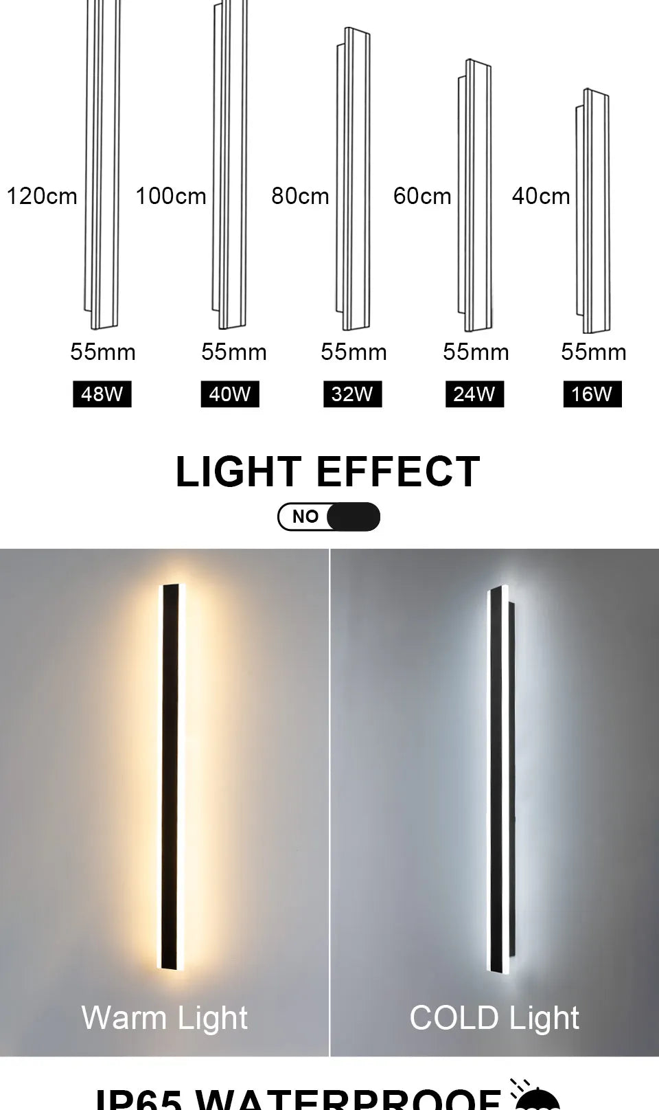 Garden LED Wall Light Remote Dimming Outdoor Lighting
