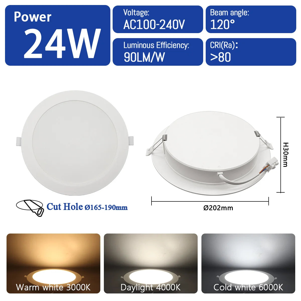 2pcs LED Downlight 110V 220V Ceiling Light Lighting