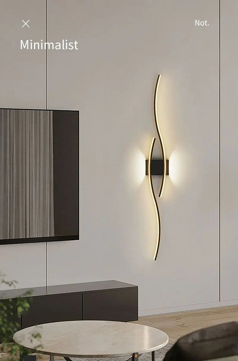 Long Strip LED Wall Lamps for Bedroom Living Room Indoor