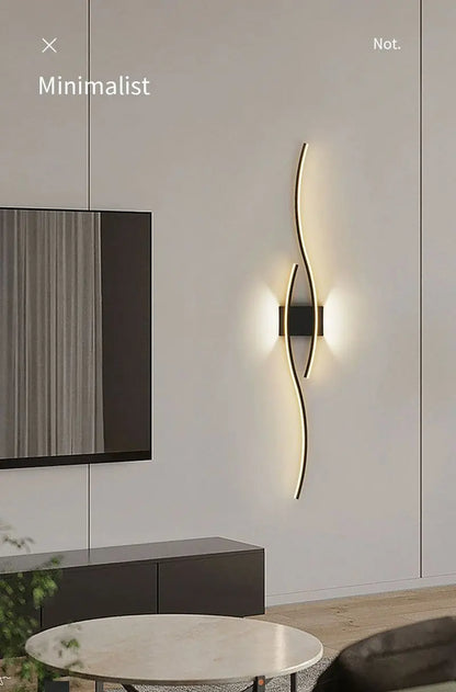 Long Strip LED Wall Lamps for Bedroom Living Room Indoor