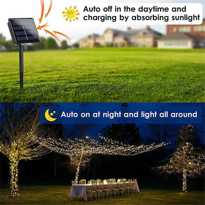 LED Solar Powered Crystal Ball Fairy String Lights Garden