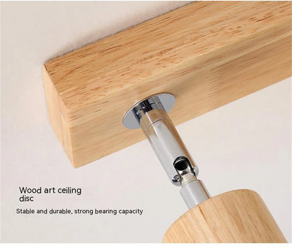 Wooden Spotlights Surface Mounted Household LED Rotating