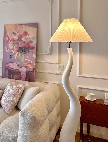 Vintage Living Room Floor Lamp Nordic Mushroom Wood Grain Light