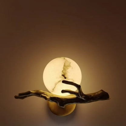 Italian Marble Waterproof Wall Lamp Brass LED Porch Light