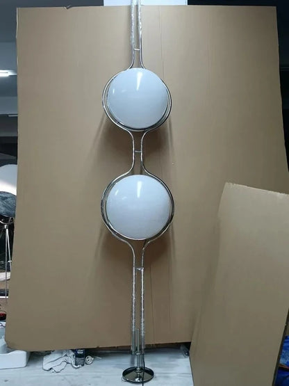 Nordic Floor Lamp Chrome Metal White Acrylic Ball Lamp