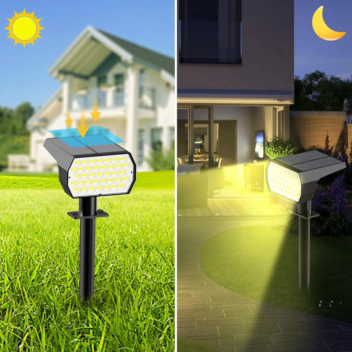 LED Solar Lawn Lights Outdoor, with Light Sensor