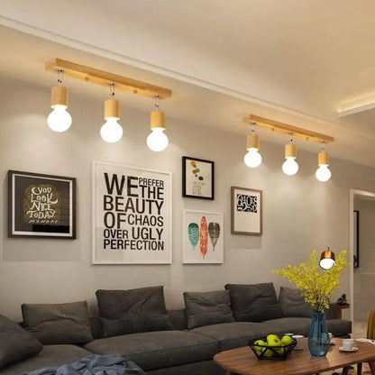 Wooden Spotlights Surface Mounted Household LED Rotating