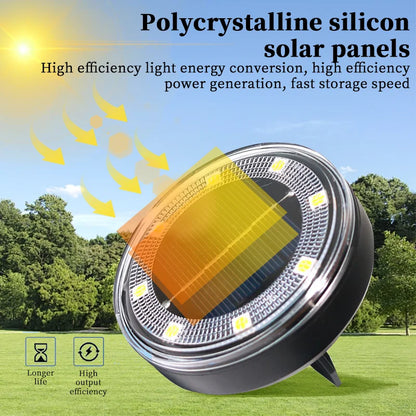 LED Outdoor Solar Power Ground Light IP68 Waterproof Lighting
