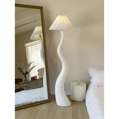 Vintage Living Room Floor Lamp Nordic Mushroom Wood Grain Light