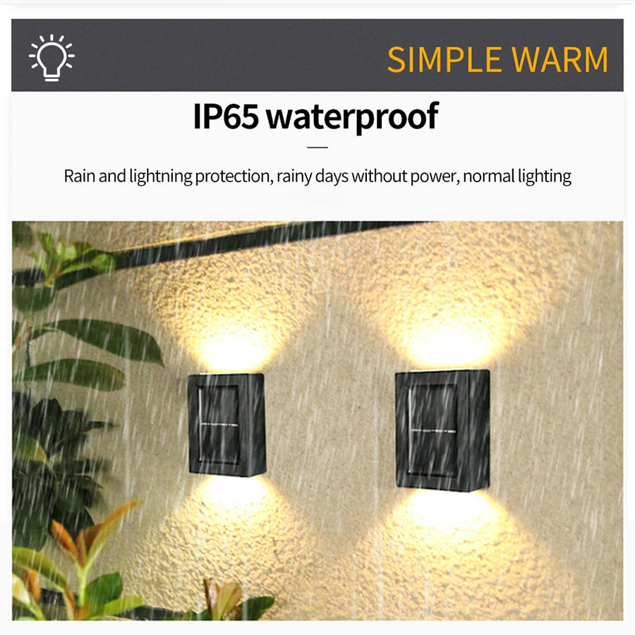 Solar Up and Down Spot Lights Outdoor Street Wall Light Lamp