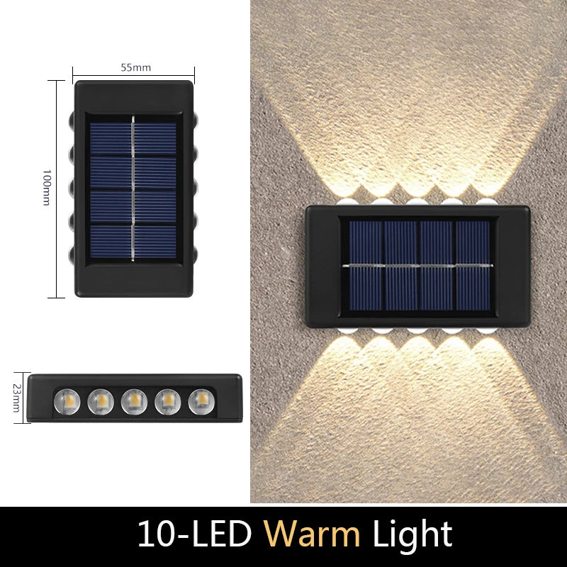 LED Solar Lamp Up and Down Illuminated Solar Wall Light