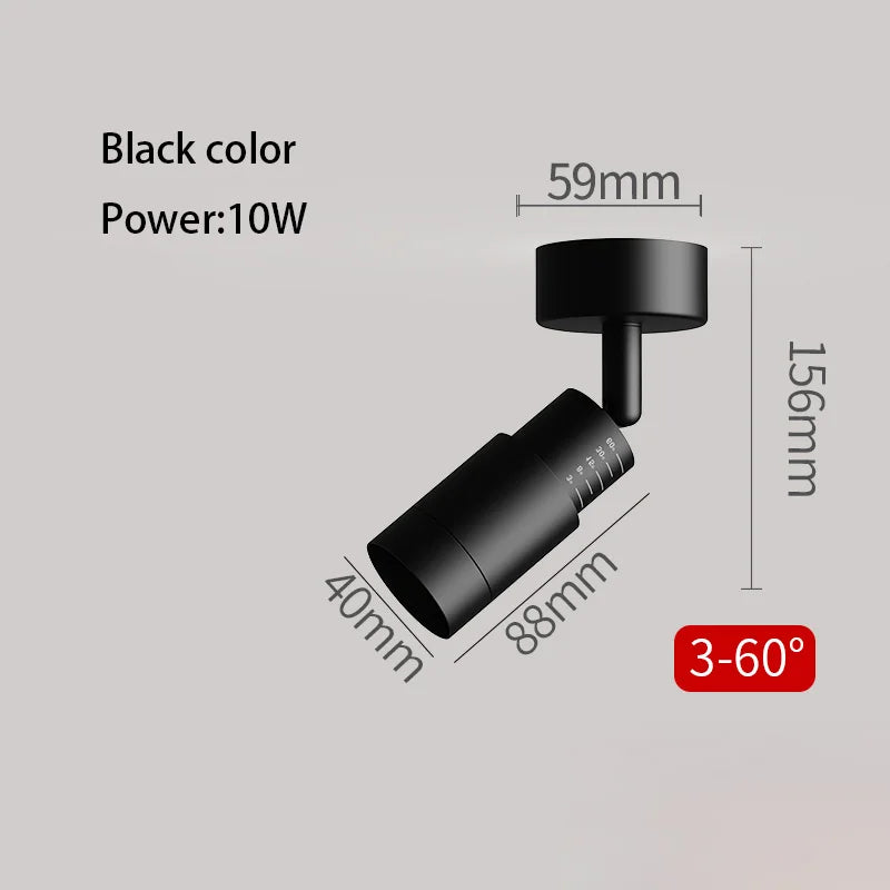 3-60 Degree Adjustable Angle Beam Led Spotlight