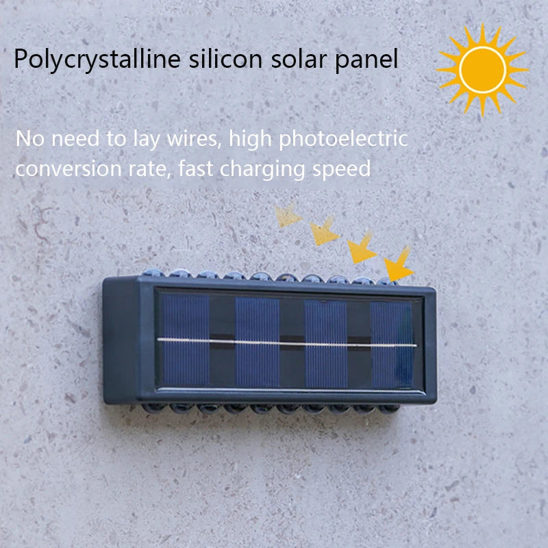 LED Solar Lamp Up and Down Illuminated Solar Wall Light