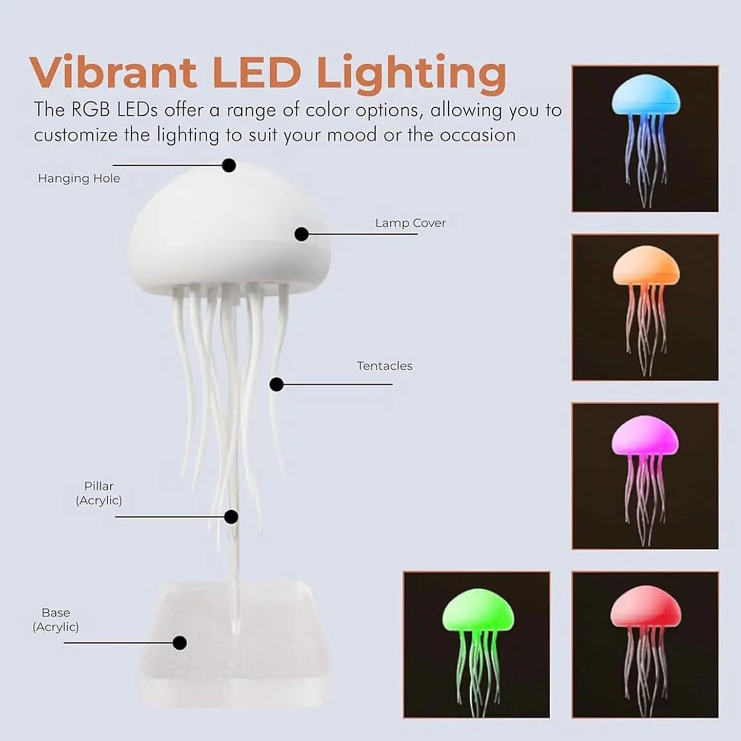 Upgraded Silent Jellyfish Lamp Jelly Fish Light