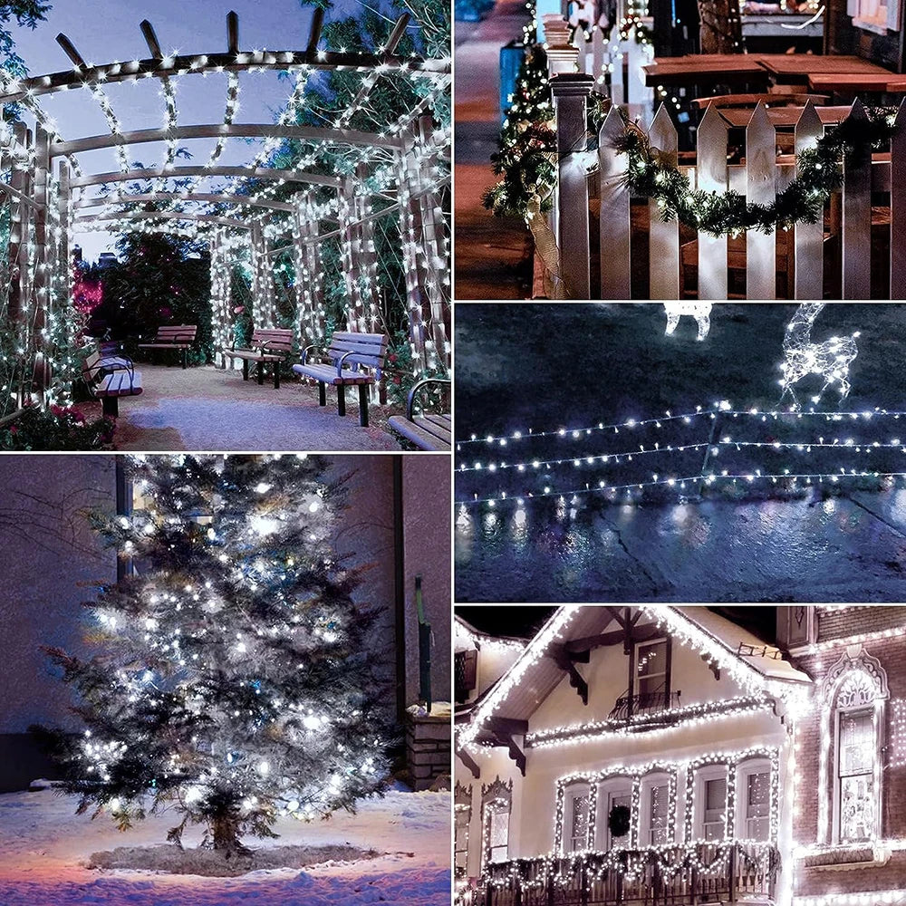 8Modes Solar String LED Fairy Lights Garland Festoon Outdoor