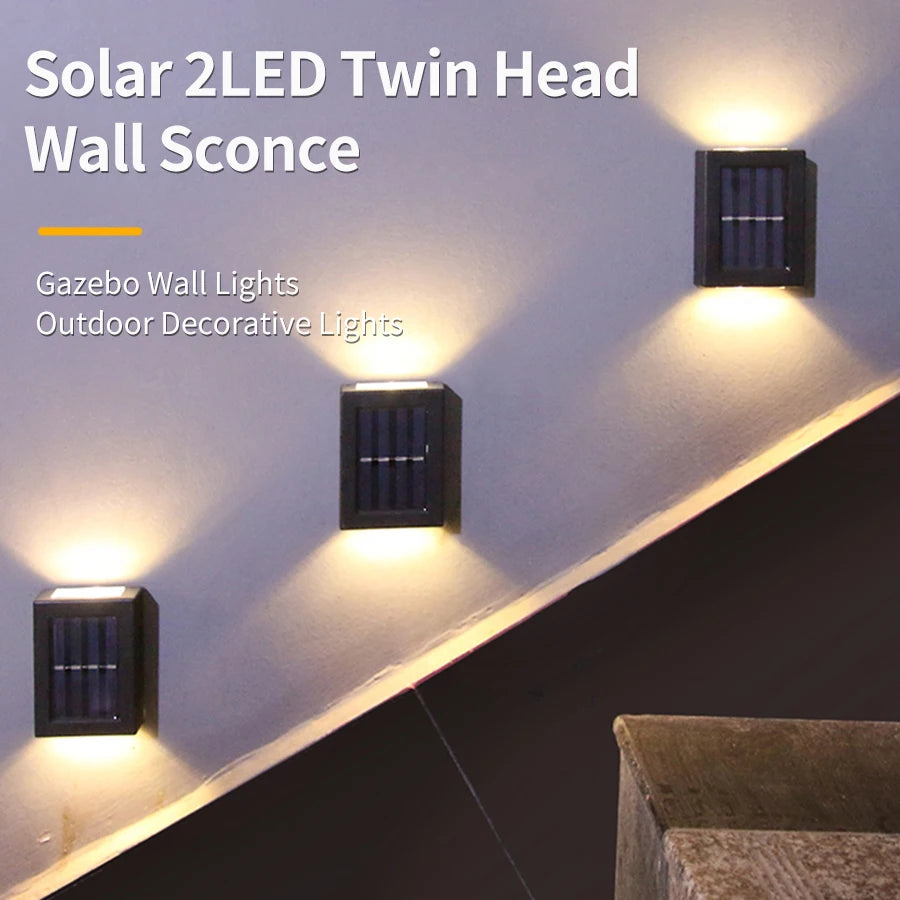 Solar Up and Down Spot Lights Outdoor Street Wall Light Lamp