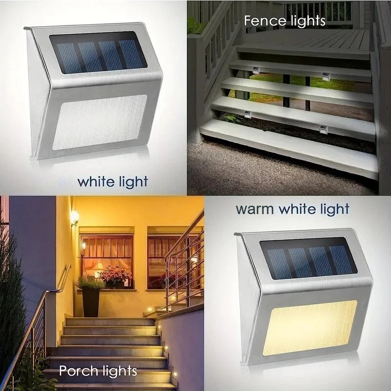 Solar Lights LED Stainless Steel Outdoor Deck Lights Solar