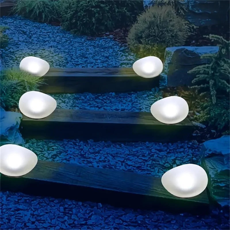LED Solar Powered Goose Warm Stone Lights Outdoor Decorative