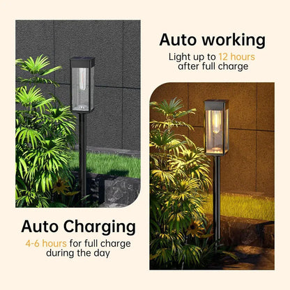 Retro Solar Pathway Warm Lights Outdoor Garden Incandescent Bulb