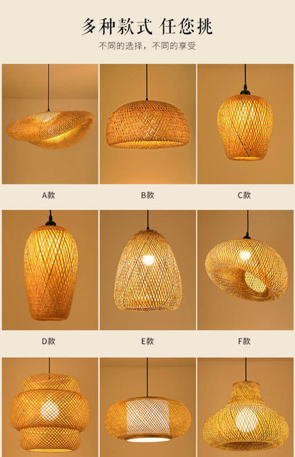 Newest Bamboo Pendant Lamp Ceiling Lights Rattan Wicker