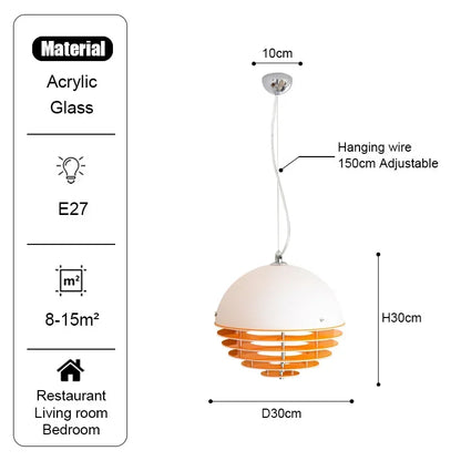 Nordic Danish Sunset Orange Restaurant Bar Pendant Lamp