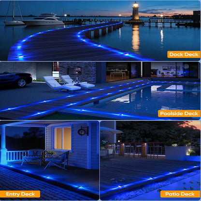 Solar Deck Lights Outdoor Warm White Driveway Lights