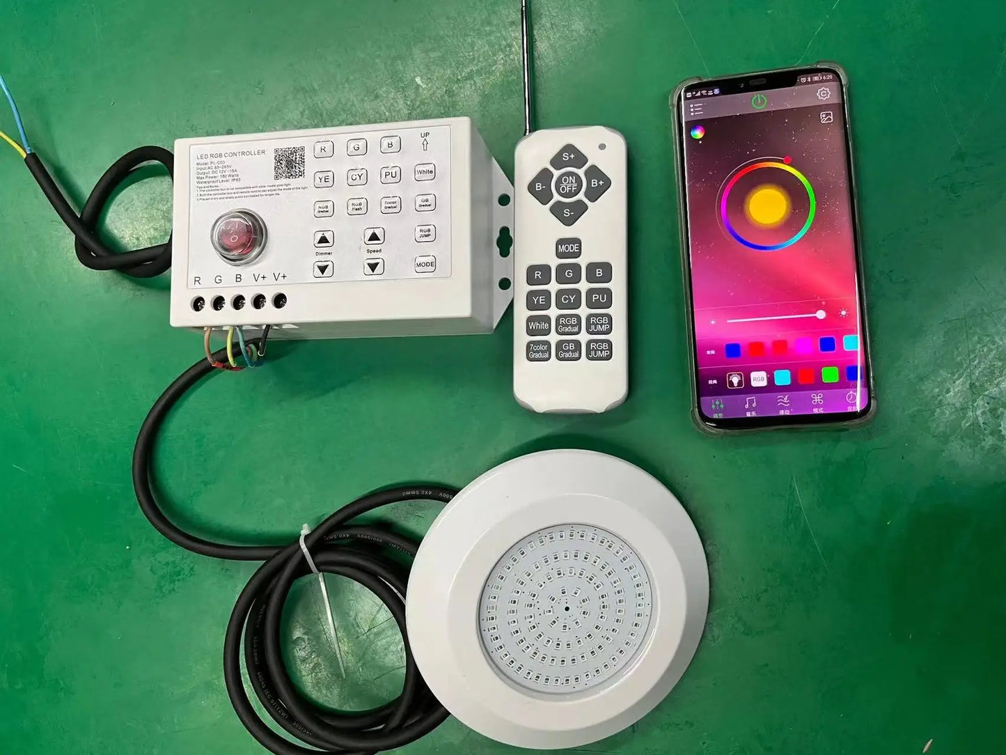 RGB LED Pool Light 12W Bluetooth APP Control Lamp