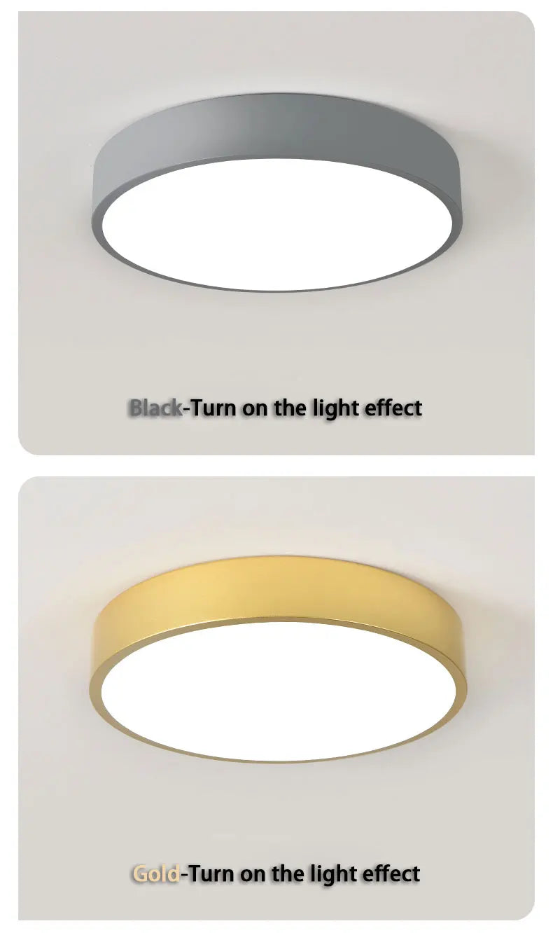 LED Nordic Ceiling Light Circular Grain Macaron Lamp