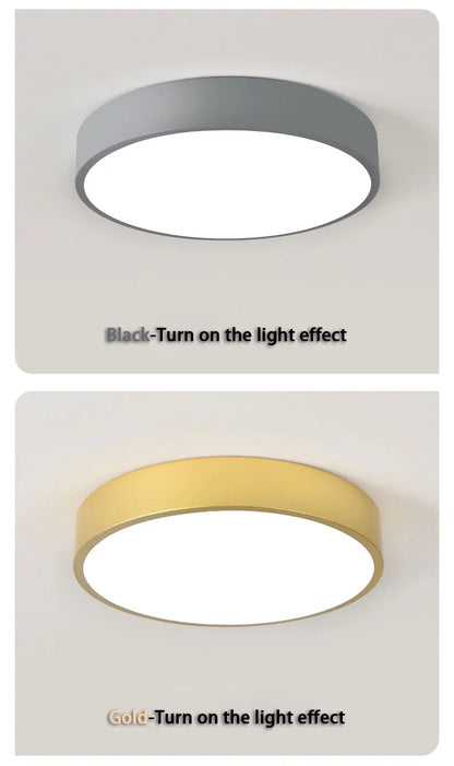 LED Nordic Ceiling Light Circular Grain Macaron Lamp