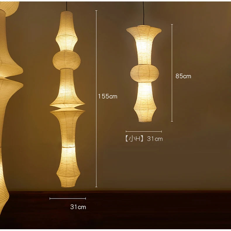 Nordic Wabi Sabi Wind Rice Paper Led Pendant Lights