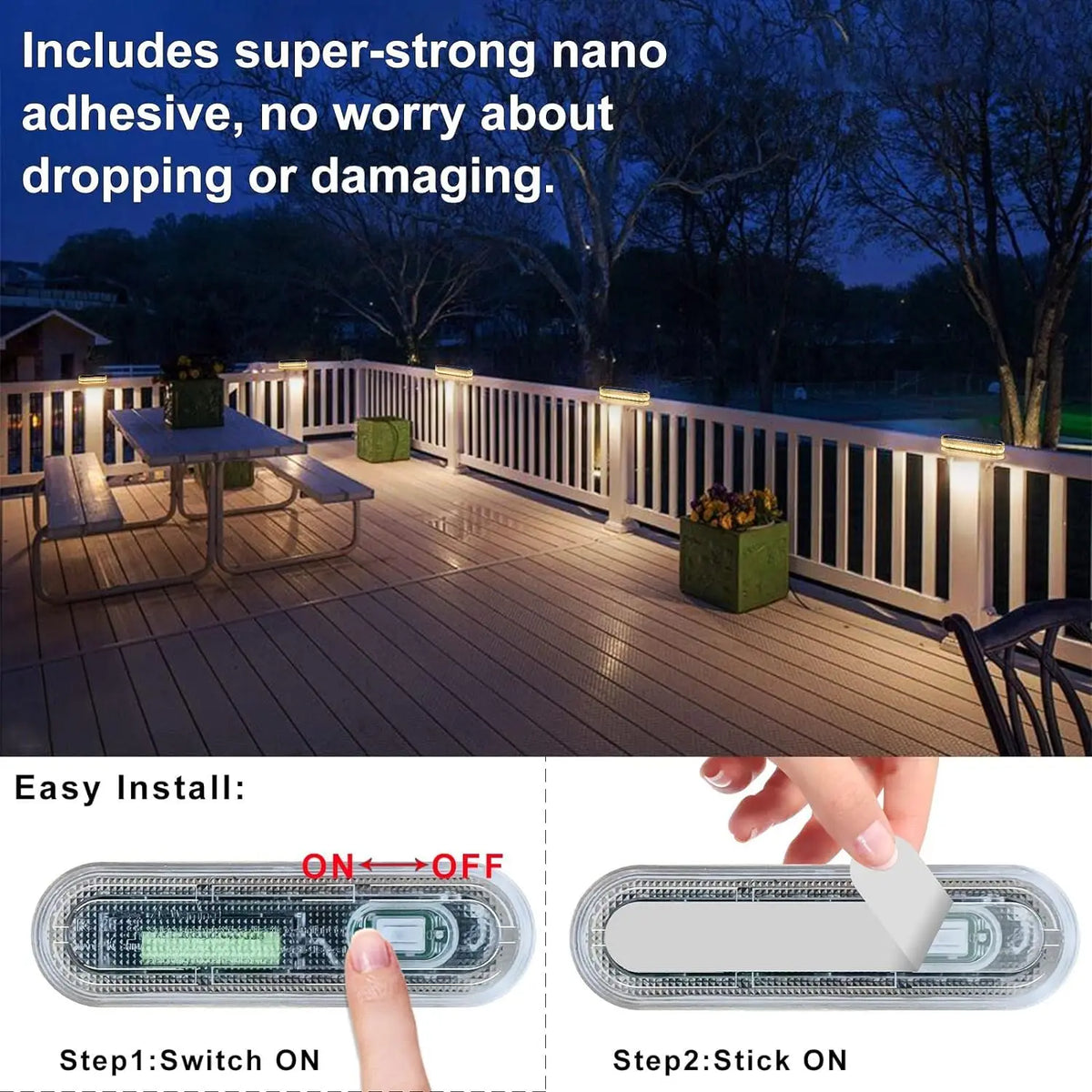 Quality Solar LED Deck Lights Outdoor Step Light Waterproof