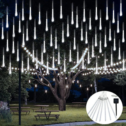 Solar Meteor Shower Lights Outdoor Meteor Lights 10Tubes