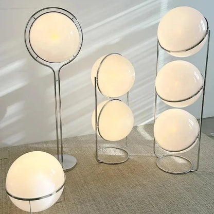 Garrault  Delord Floor Lamp Chrome Metal White Acrylic Ball