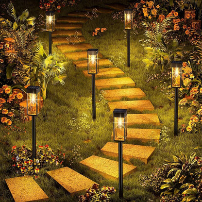 6Pack Retro Solar Pathway Lights Outdoor Waterproof Lighting