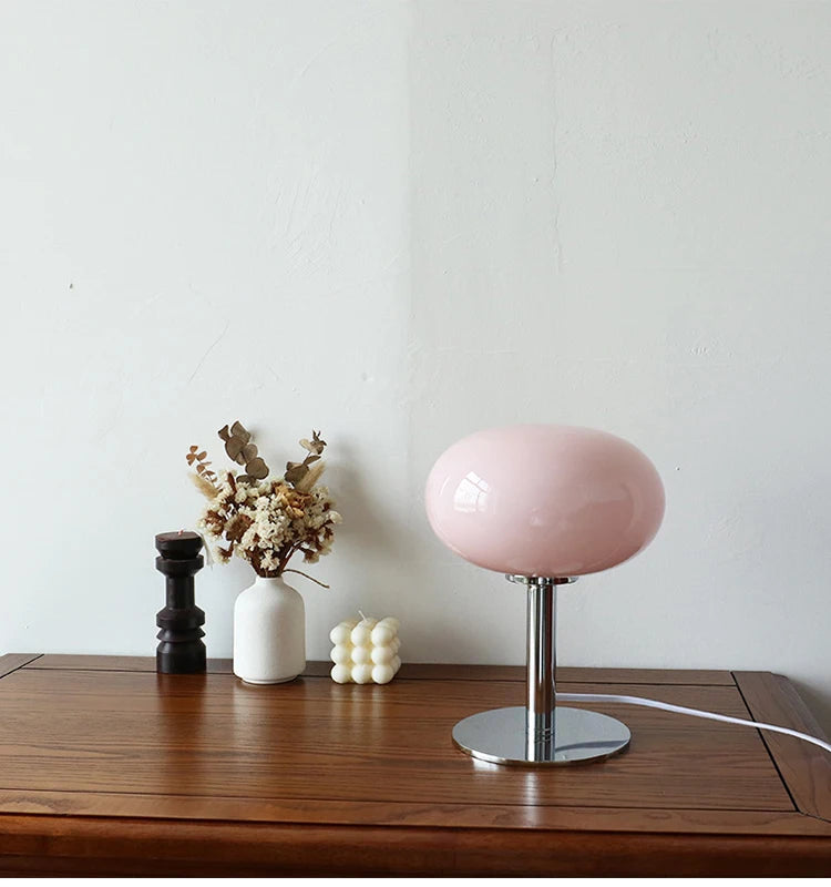 Macaron Glass Table Lamp Trichromatic Dimming Living Room