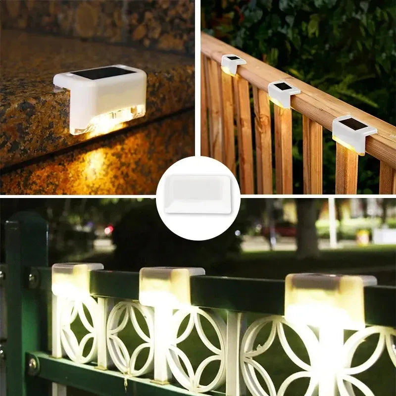 LED Solar Step Lamp Path Stair Outdoor Garden Lights