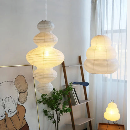 Nordic Wabi Sabi Wind Rice Paper Led Pendant Lights