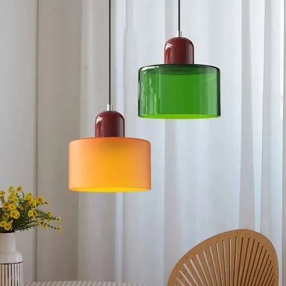 Nordic Modern Glass Bedroom Bedside Long Line Small Chandelier