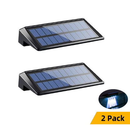 2 Pack Solar Wall Lights 4 LED Solar Fence Lights Outdoor