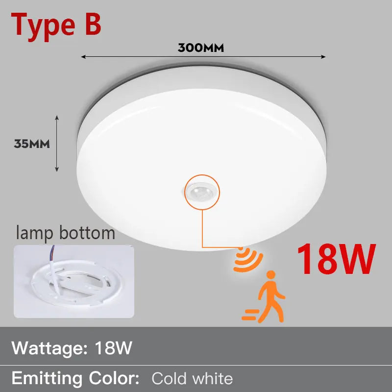 Radar LED Ceiling Lights LED PIR Motion Sensor Light