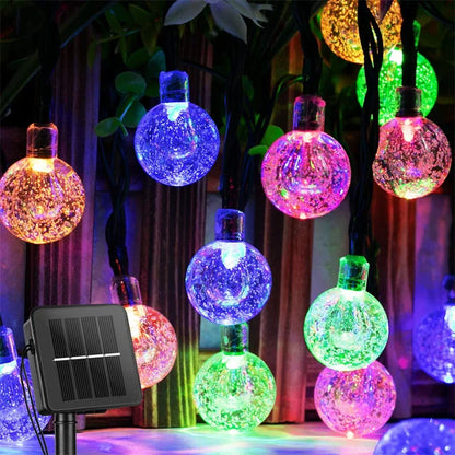 Solar String Lights Outdoor 200 Led Crystal Globe Lights