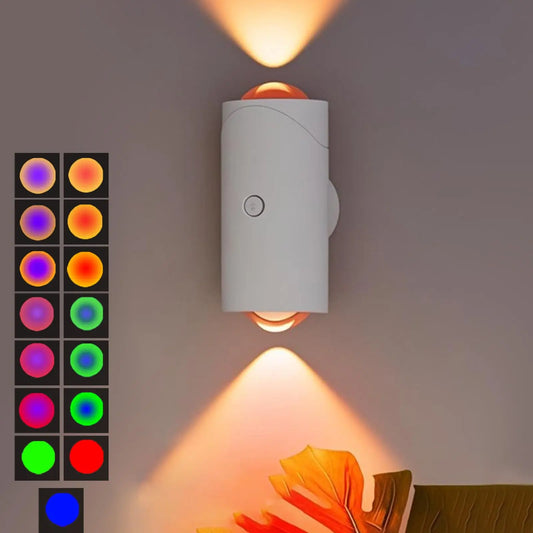 LED Motion Sensor Night Light RGB Colors Wall Lamp