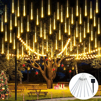 Solar Meteor Shower Lights Outdoor Meteor Lights 10Tubes