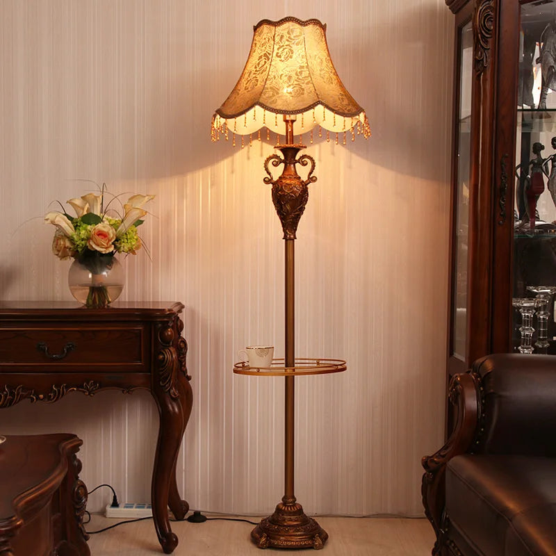 European Luxury Floor Lamp Retro Home Living Room Lamp