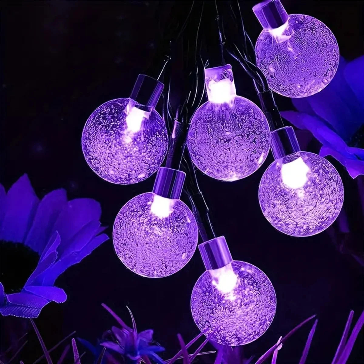 Solar Bubble Ball String Light Outdoor Lighting Waterproof 8 Functions