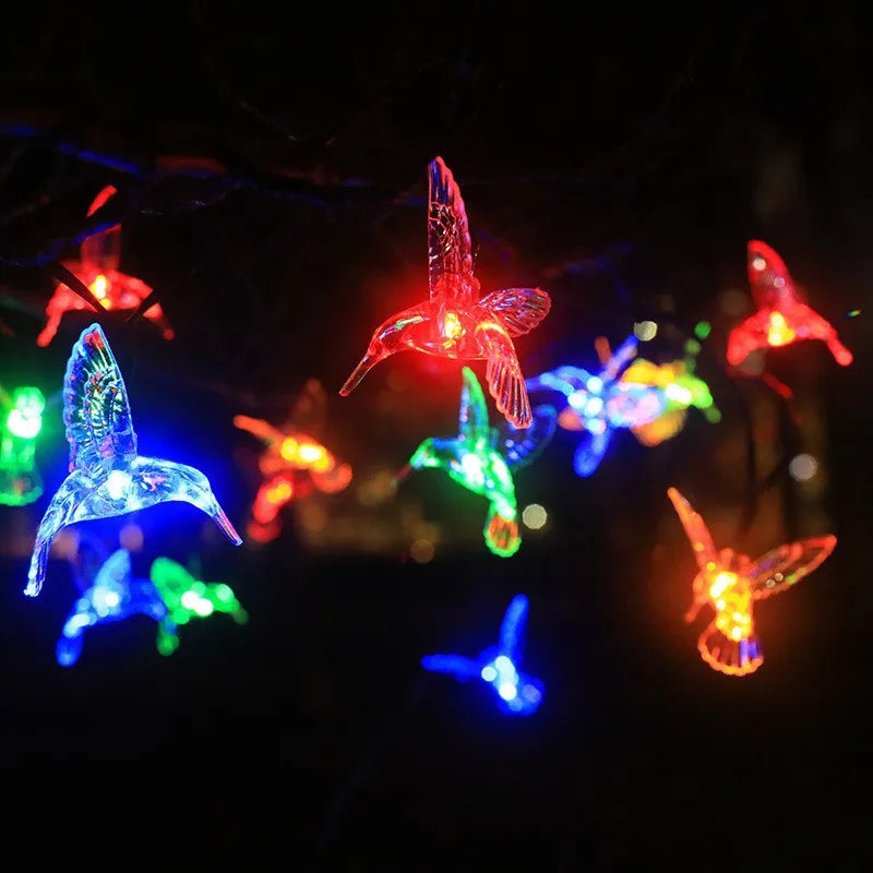 20/30/50 Leds Solar String Light Hummingbird RGB Lights